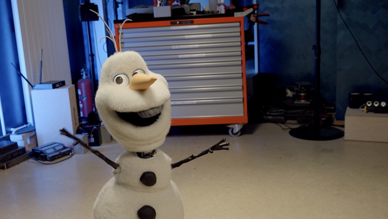 Animatronic Olaf durante la presentazione