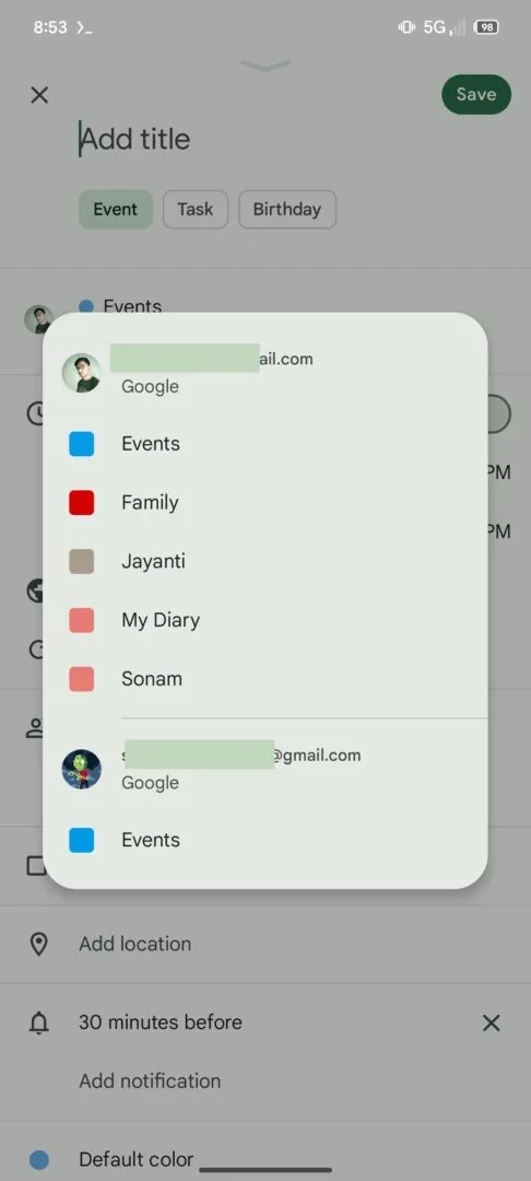 Selezionare un calendario per un evento in Google Calendar Selezionare un calendario per un evento in Google Calendar