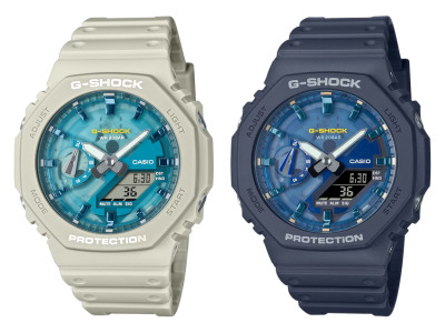 Orologi Casio G-Shock GA-2100AS-5A e GA-2100AS-2A Orologi Casio G-Shock GA-2100AS-5A (sinistra) e GA-2100AS-2A (destra)