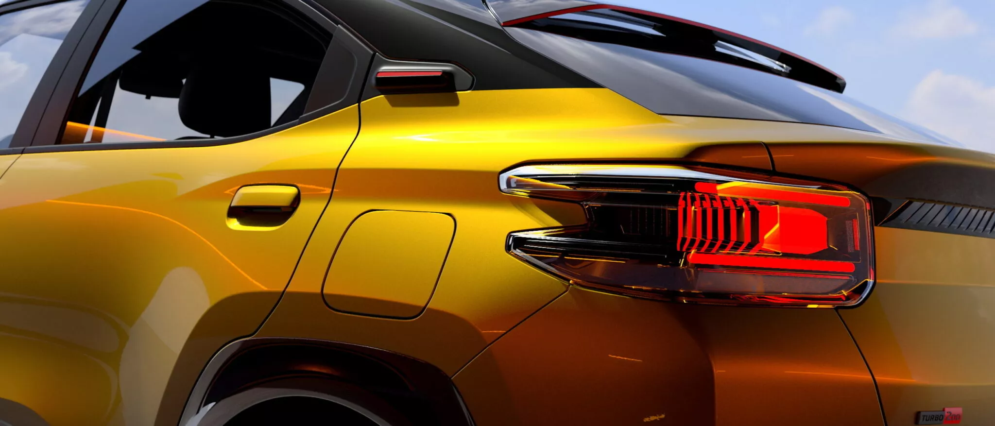 Vista posteriore del Citroën Basalt Vision con striscia LED