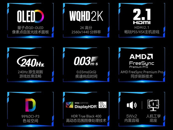 Interfaccia dell'Acer Predator X27U X1 dal basso