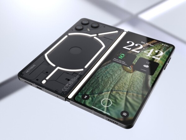 Barra luminosa sulla cerniera dello smartphone Nothing Fold (1) Barra luminosa sulla cerniera dello smartphone Nothing Fold (1)
