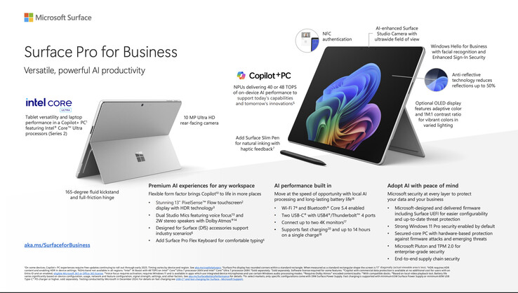 Immagine di rilascio del Surface Pro 11 Intel 1