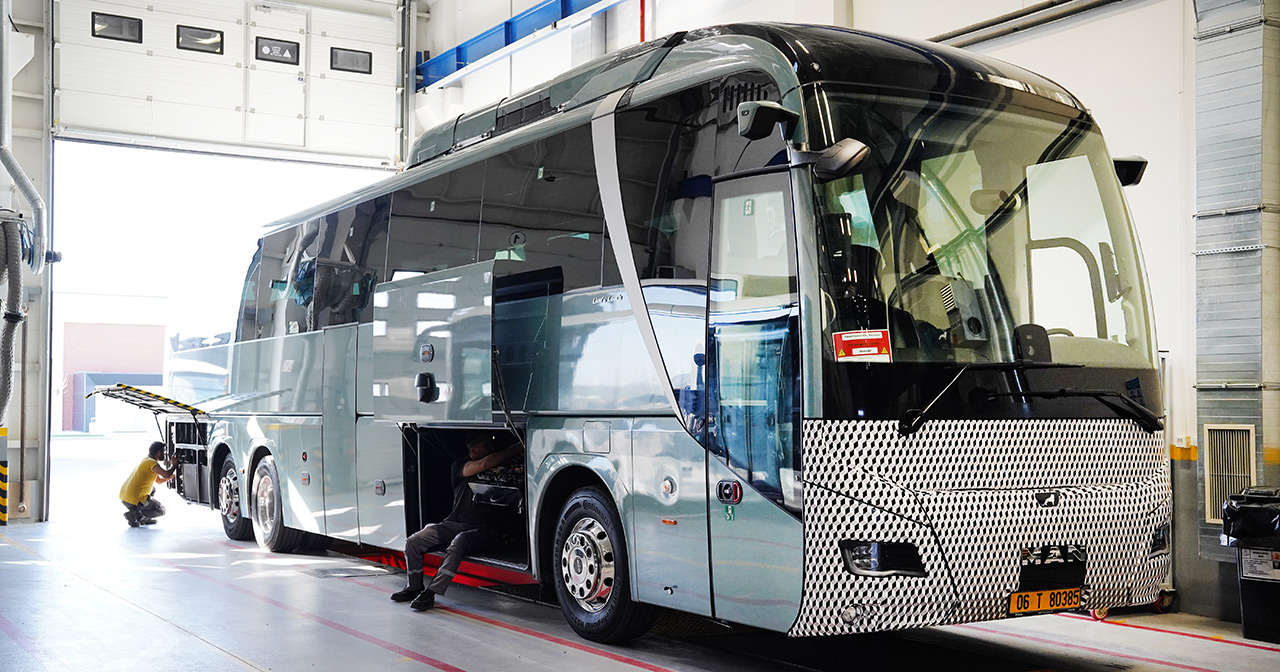 Disegno del autobus elettrico MAN Lion's Coach E Disegno del autobus elettrico MAN Lion's Coach E