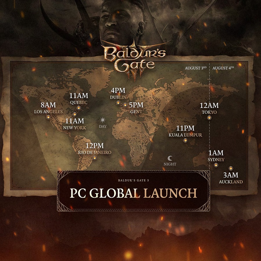 Non perdetevi il lancio! Larian Studios ha pubblicato l'orario di uscita di Baldur's Gate III su PC in diversi fusi orari.-2 Non perdetevi il lancio! Larian Studios ha pubblicato l'orario di uscita di Baldur's Gate III su PC in diversi fusi orari.-2