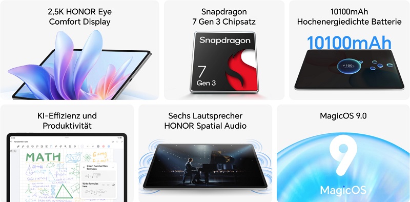 Honor Pad 10 Honor Pad 10 in blue and grey colours