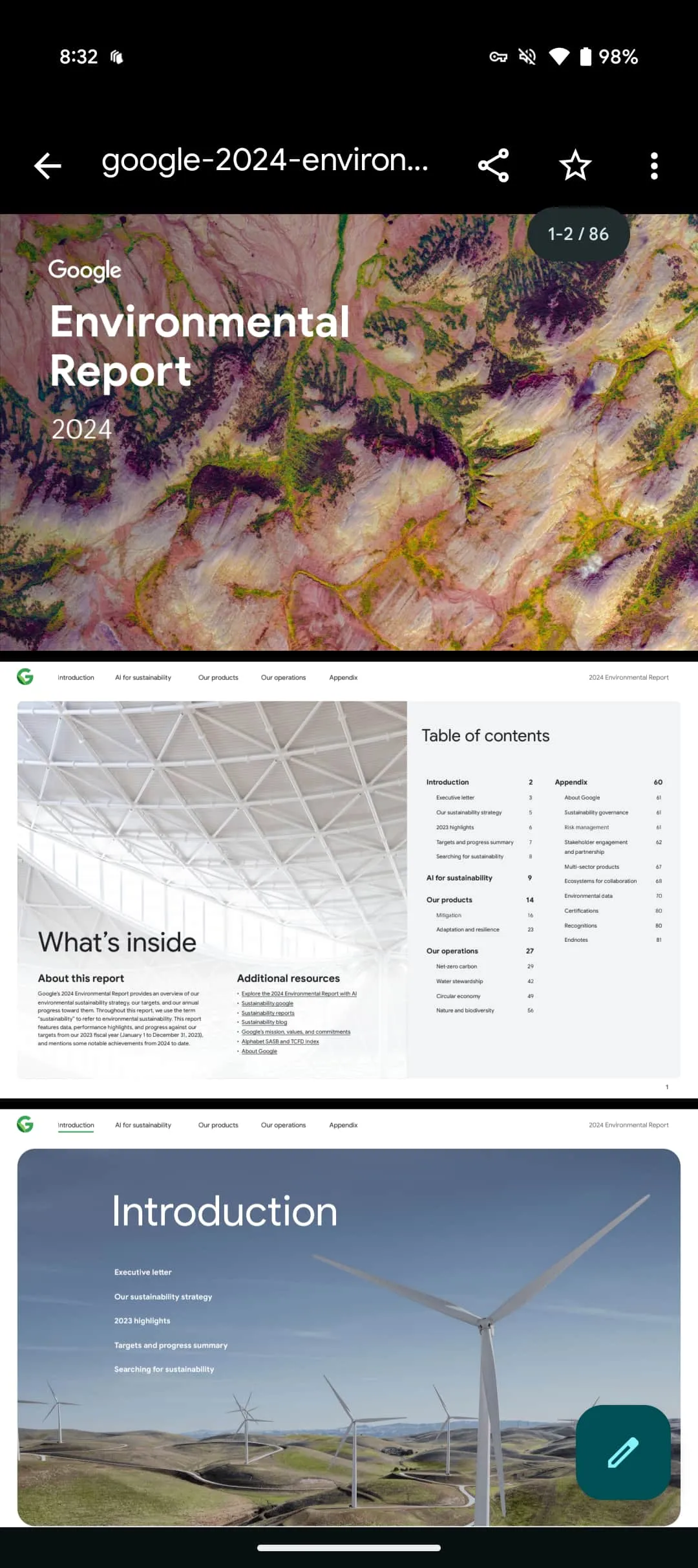 Visualizzatore di PDF nell'applicazione Google Files Visualizzatore di PDF nell'applicazione Google Files