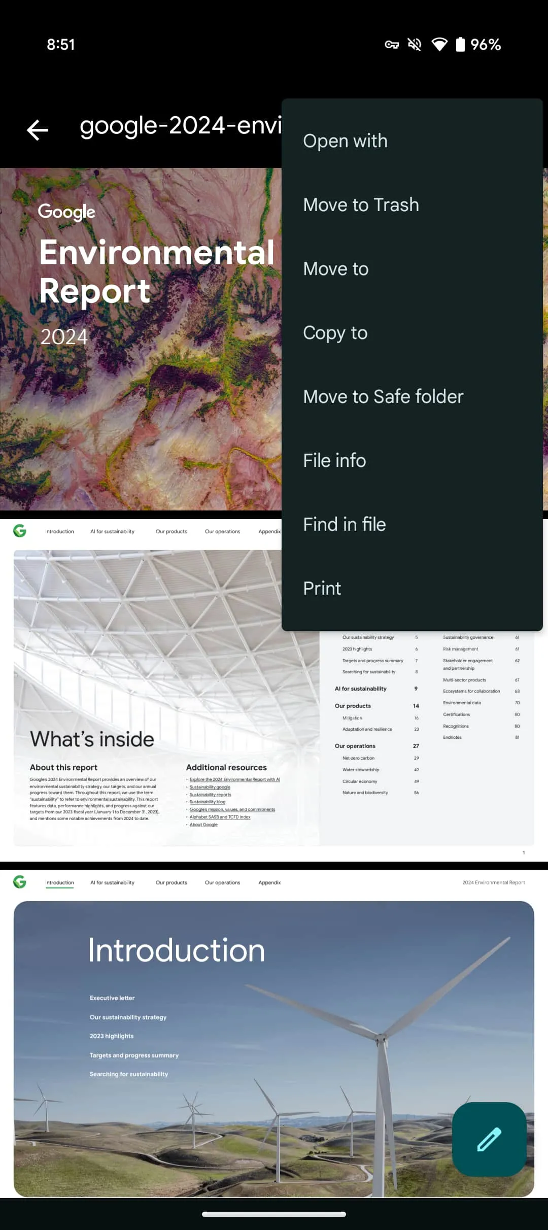 Interfaccia dell'app Google Files con un nuovo visualizzatore di PDF Interfaccia dell'app Google Files con un nuovo visualizzatore di PDF