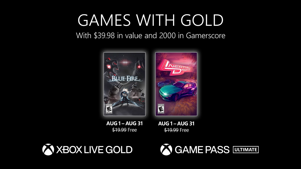 Gli abbonati a Xbox Live Gold riceveranno due grandi giochi ad agosto: Blue Fire e Inertial Drift. Gli abbonati a Xbox Live Gold riceveranno due grandi giochi ad agosto: Blue Fire e Inertial Drift.