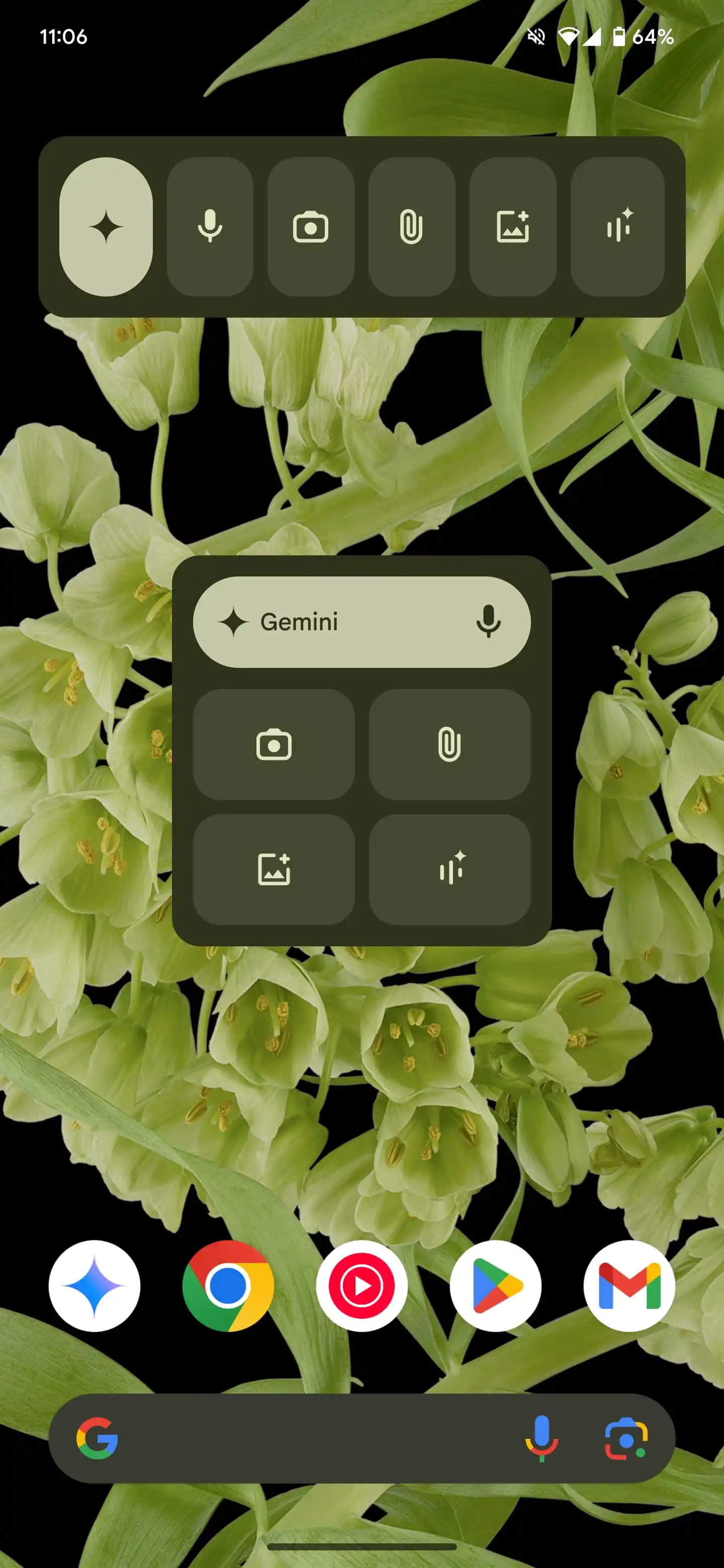Widget Gemini su Android, dimensione compatta Widget Gemini su Android, dimensione compatta