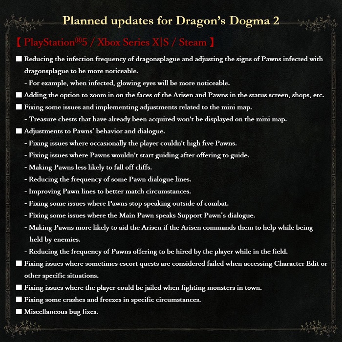 Gli sviluppatori di Dragon's Dogma II rivelano i dettagli della prossima patch: I pedoni diventeranno più intelligenti e più sani-2 Gli sviluppatori di Dragon's Dogma II rivelano i dettagli della prossima patch: I pedoni diventeranno più intelligenti e più sani-2