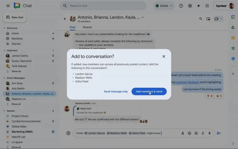 Aggiungere @menzioni a Google Chat Aggiungere @menzioni a Google Chat