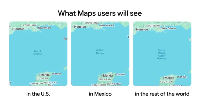 Modifiche al nome del Golfo del Messico su Google Maps Modifiche al nome del Golfo del Messico su Google Maps
