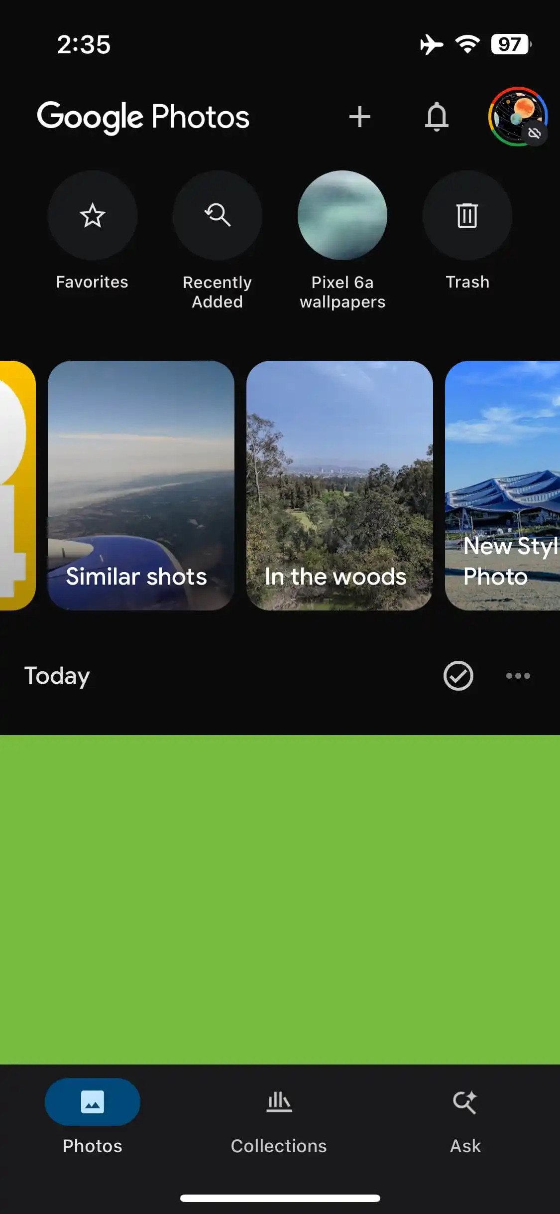 Nuove scorciatoie nell'interfaccia di Google Foto per iOS