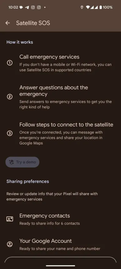 Funzione SOS di Google Pixel Satellite Funzione SOS di Google Pixel Satellite