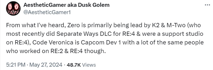 Il caporedattore di VGC ha confermato le informazioni sullo sviluppo dei remake di Resident Evil Zero e Code Veronica. È stato reso noto e chi è impegnato nell'aggiornamento dei film horror cult-2 Il caporedattore di VGC ha confermato le informazioni sullo sviluppo dei remake di Resident Evil Zero e Code Veronica. È stato reso noto e chi è impegnato nell'aggiornamento dei film horror cult-2