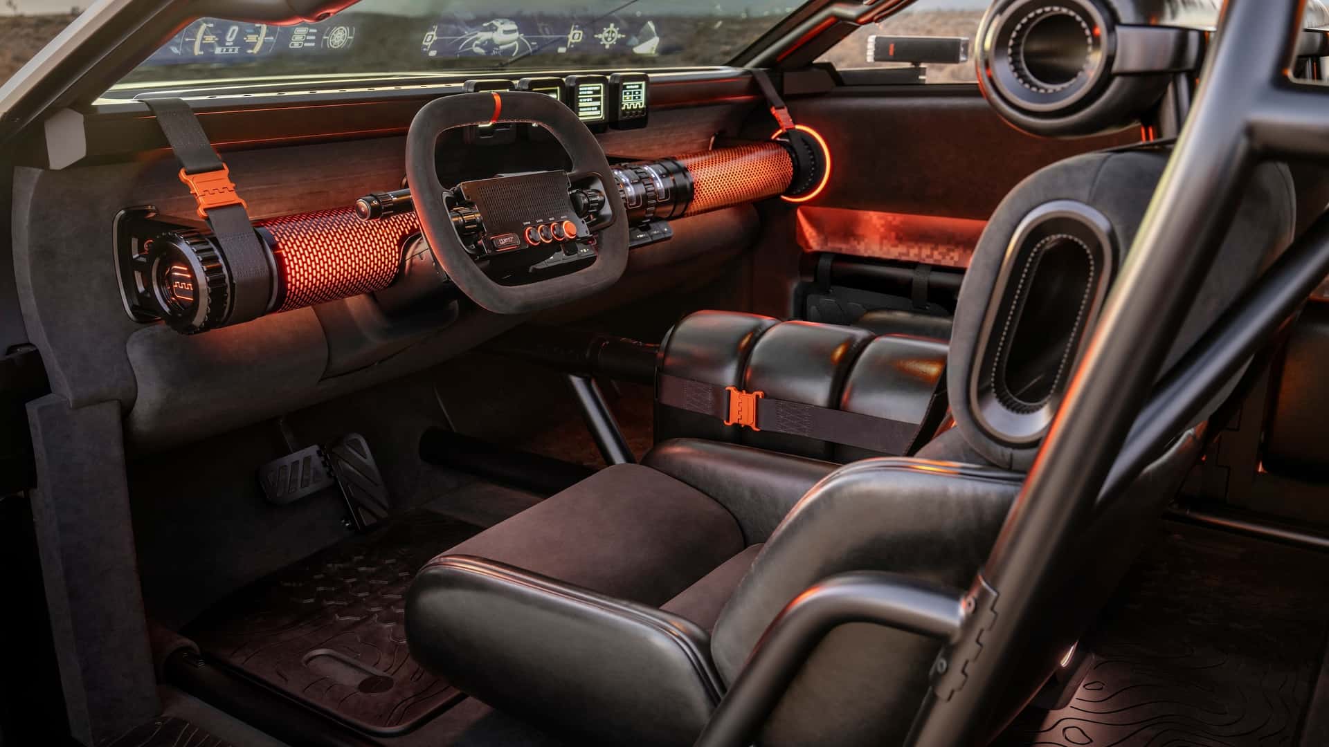 Illuminazione arancione calda nel Hyundai Crater