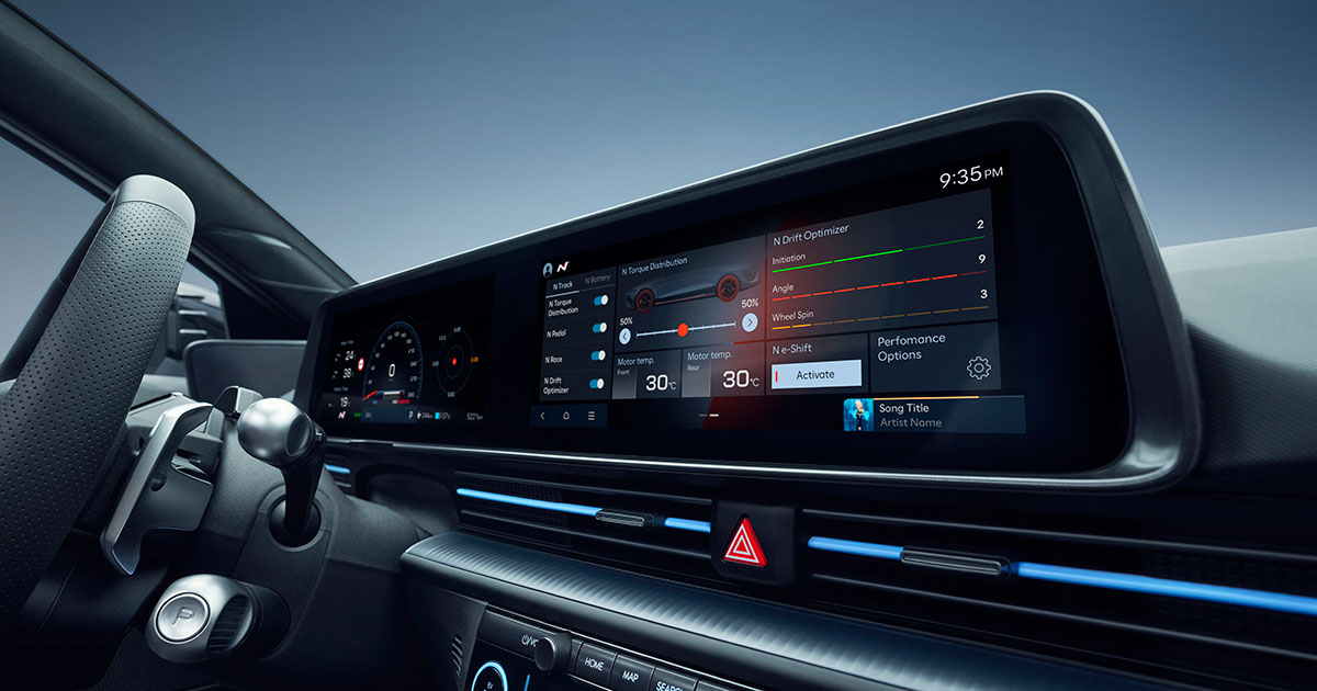 Interno della Hyundai Ioniq 6 N Interno della Hyundai Ioniq 6 N