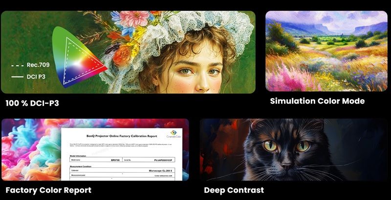 Dimostrazione della qualità dell'immagine del proiettore BenQ BR9708