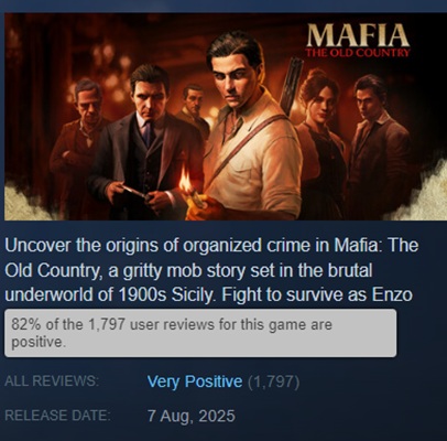 Mafia: The Old Country Un fotogramma di Mafia: The Old Country.