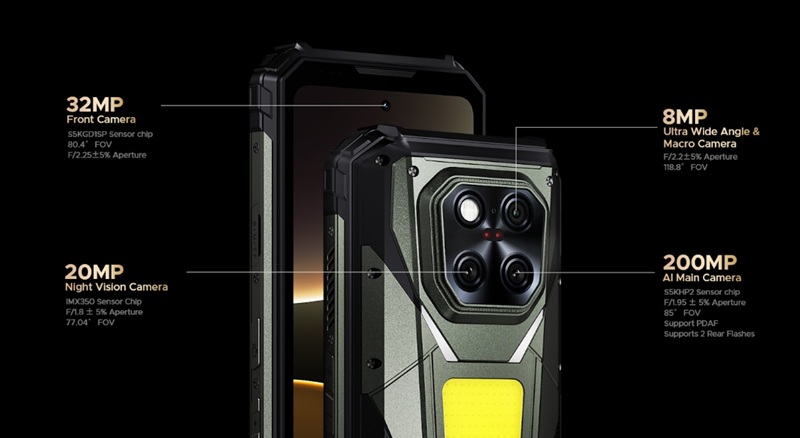 Fotocamera Doogee V Max LR con sensore da 200MP e visione notturna