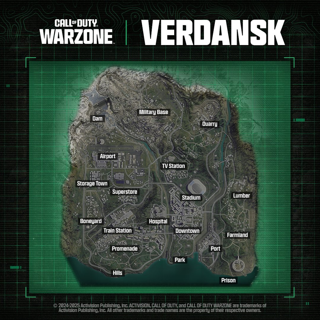Mappa tattica di Verdansk aggiornata Mappa tattica di Verdansk aggiornata