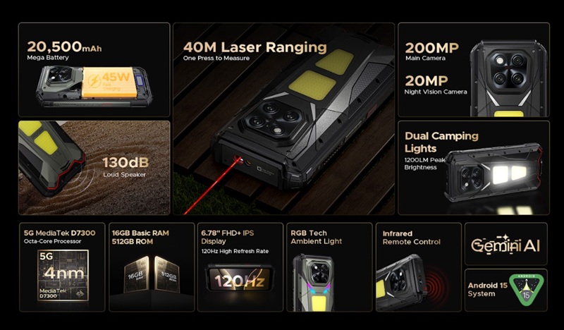 Smartphone Doogee V Max LR con protezione IP68 e IP69K