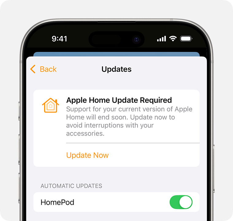 Aggiorna l'app Home Aggiorna l'app Home