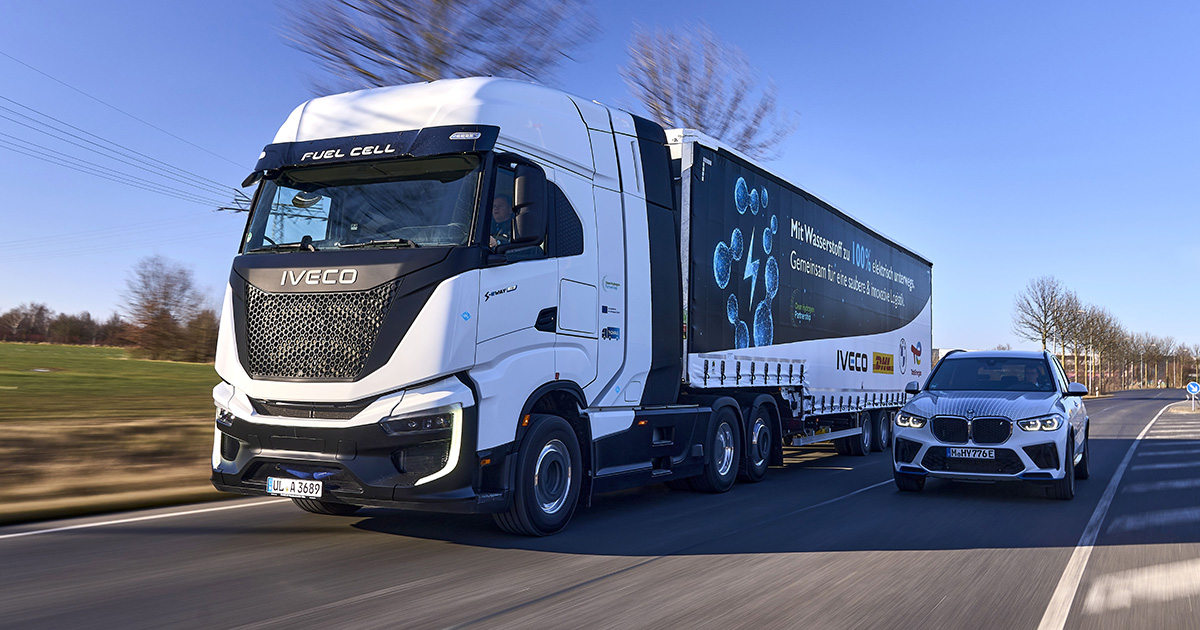 Il secondo camion IVECO S-eWay Fuel Cell all'evento BMW