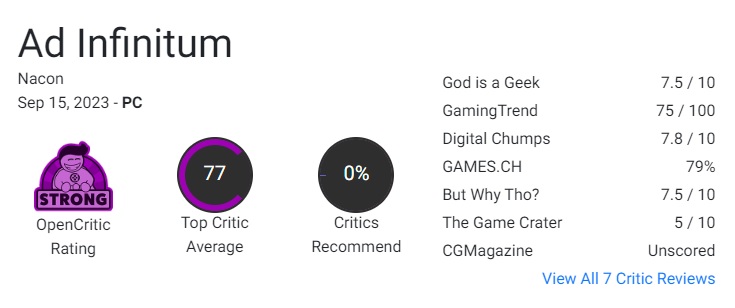 Un horror inquietante ma un gioco noioso: Ad Infinitum ottiene recensioni contrastanti con punteggi non negativi da parte della critica-2 Un horror inquietante ma un gioco noioso: Ad Infinitum ottiene recensioni contrastanti con punteggi non negativi da parte della critica-2