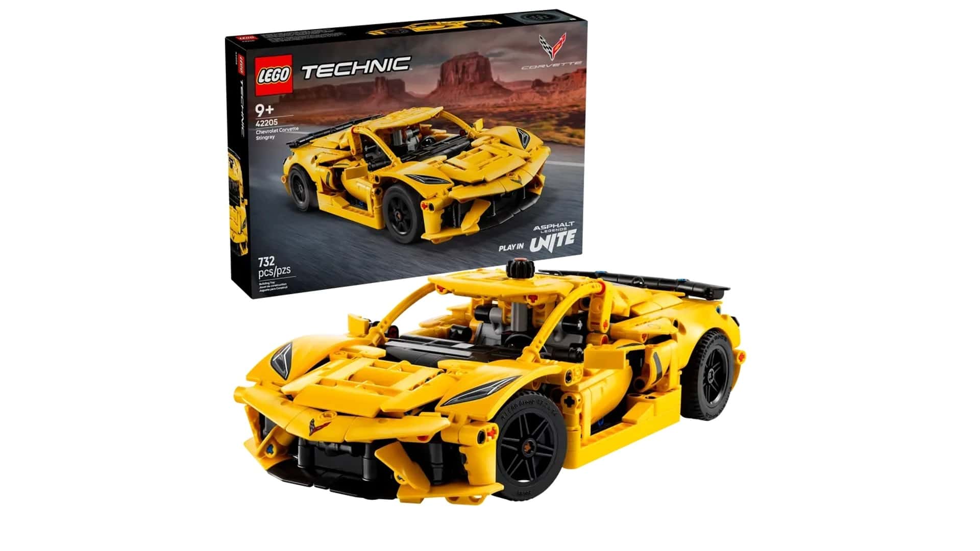 Parte anteriore del modello Lego Technic Corvette Stingray C8 Parte anteriore del modello Lego Technic Corvette Stingray C8