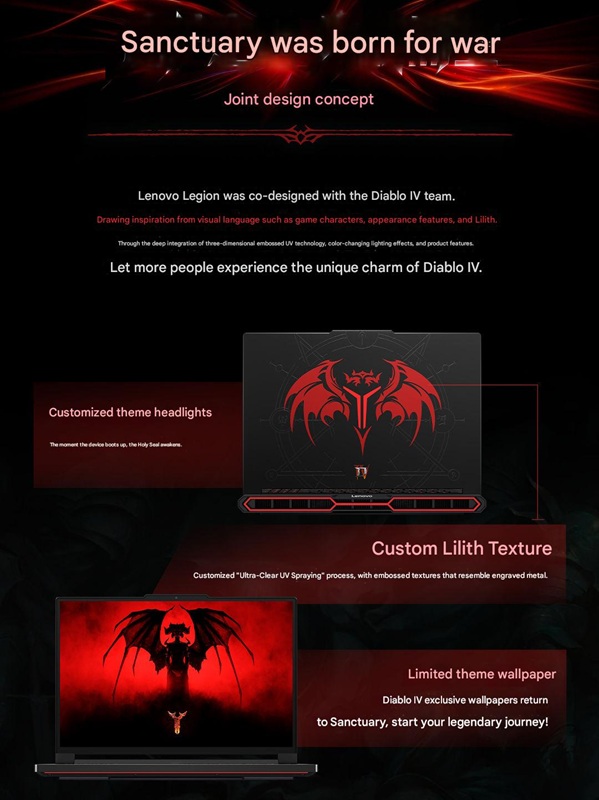 Lenovo Legion Y9000P Diablo IV Edition - vista aperta
