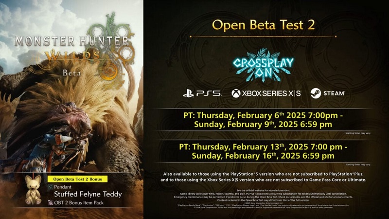 Monster Hunter Wilds: il calendario della seconda beta Monster Hunter Wilds: il calendario della seconda beta