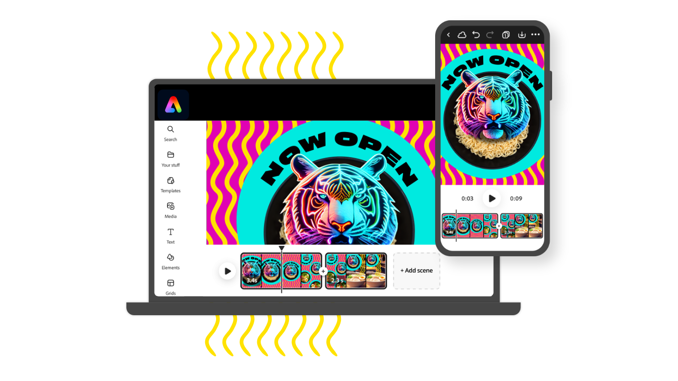 Adobe ha integrato l'IA generativa di Firefly nella nuova applicazione mobile Express Adobe ha integrato l'IA generativa di Firefly nella nuova applicazione mobile Express
