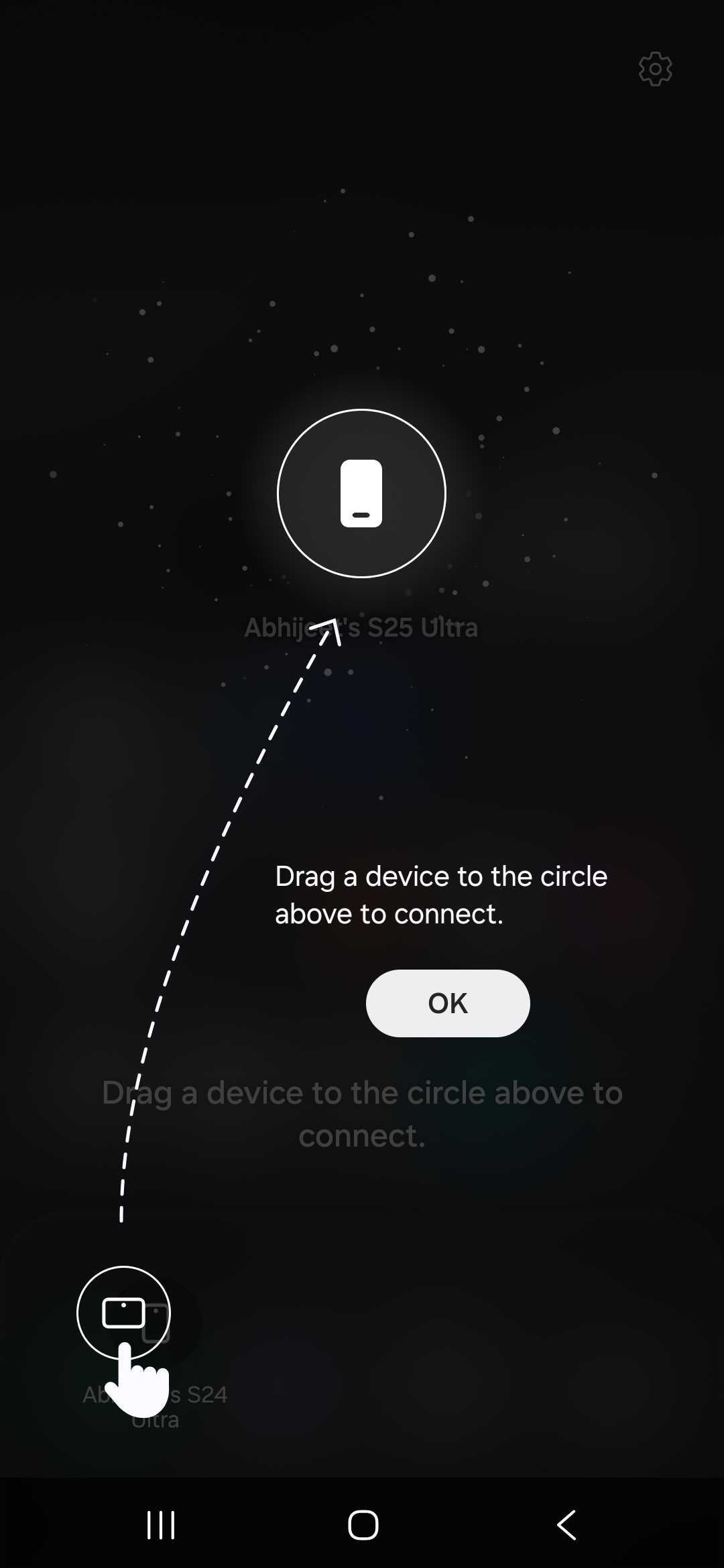 Interfaccia dei dispositivi vicini sul Galaxy S25 Interfaccia dei dispositivi vicini sul Galaxy S25