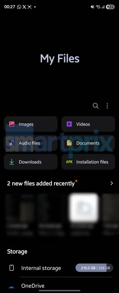 Interfaccia del gestore file di One UI 8 Interfaccia del gestore file di One UI 8