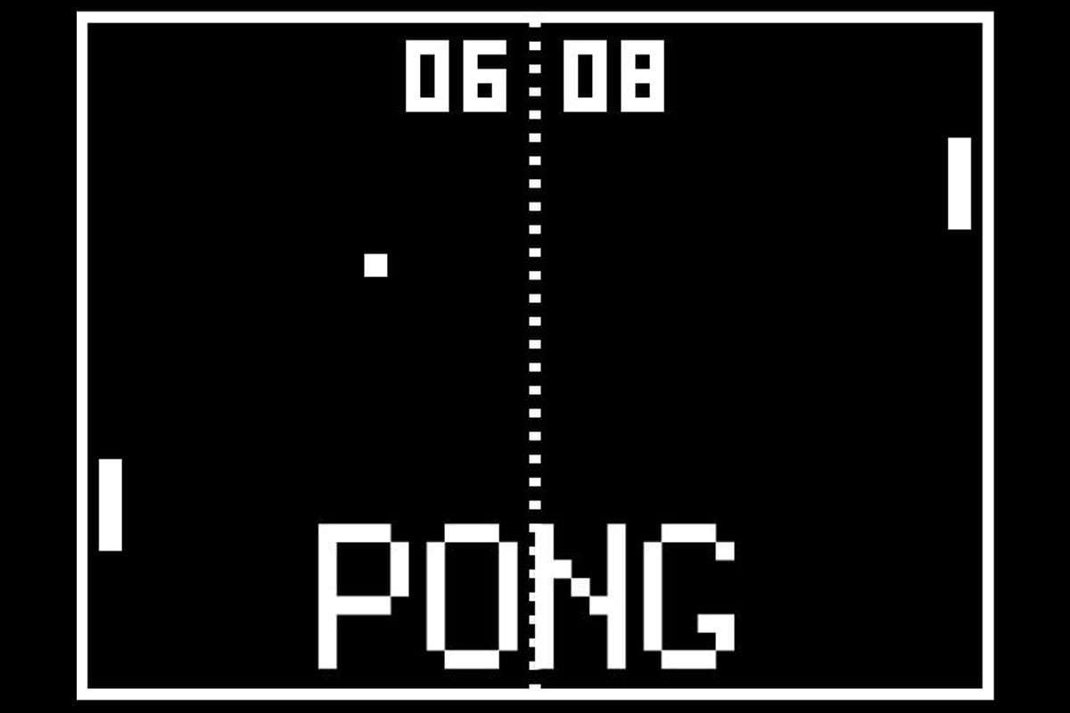Schermata del gioco PONG del 1971