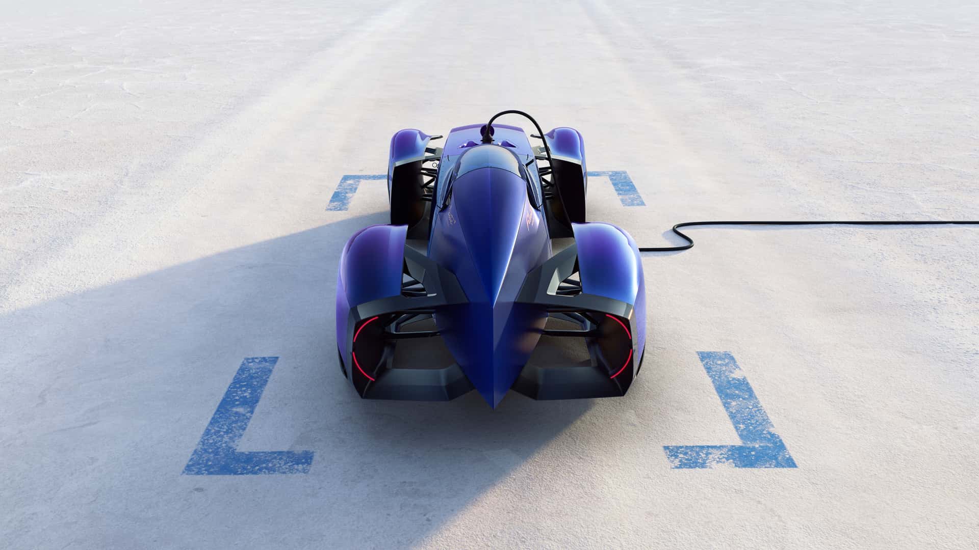 Vista frontale di Renault Filante Record 2025 Vista frontale di Renault Filante Record 2025