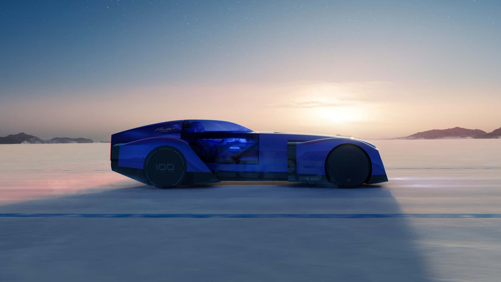 Vista posteriore della Renault Filante Record 2025 Vista posteriore della Renault Filante Record 2025