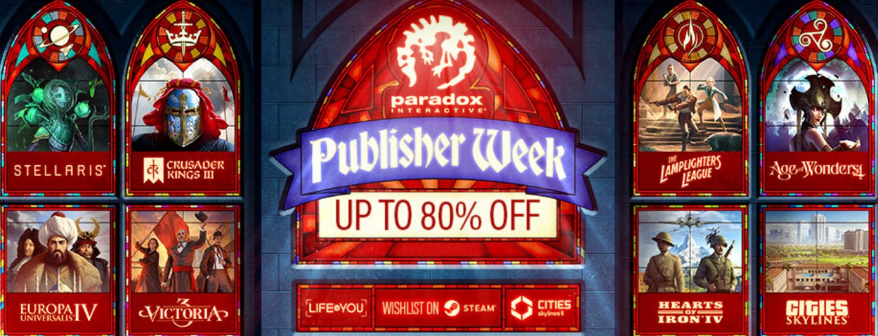 Crusader Kings, Europa Universalis, Stellaris e altri giochi Paradox Interactive disponibili con sconti fino all'80%.
