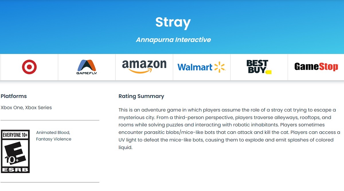 Stray potrebbe presto essere rilasciato su Xbox, come indicato dalla classificazione per età dell'ESRB-2 Stray potrebbe presto essere rilasciato su Xbox, come indicato dalla classificazione per età dell'ESRB-2