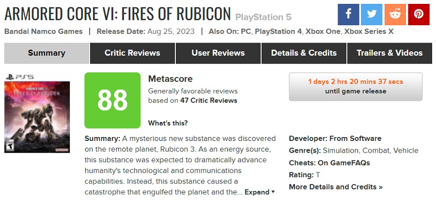 Armored Core VI: Fires of Rubicon riceve i migliori voti dalla critica. I fan del franchise saranno entusiasti del nuovo gioco di FromSoftware.-3 Armored Core VI: Fires of Rubicon riceve i migliori voti dalla critica. I fan del franchise saranno entusiasti del nuovo gioco di FromSoftware.-3