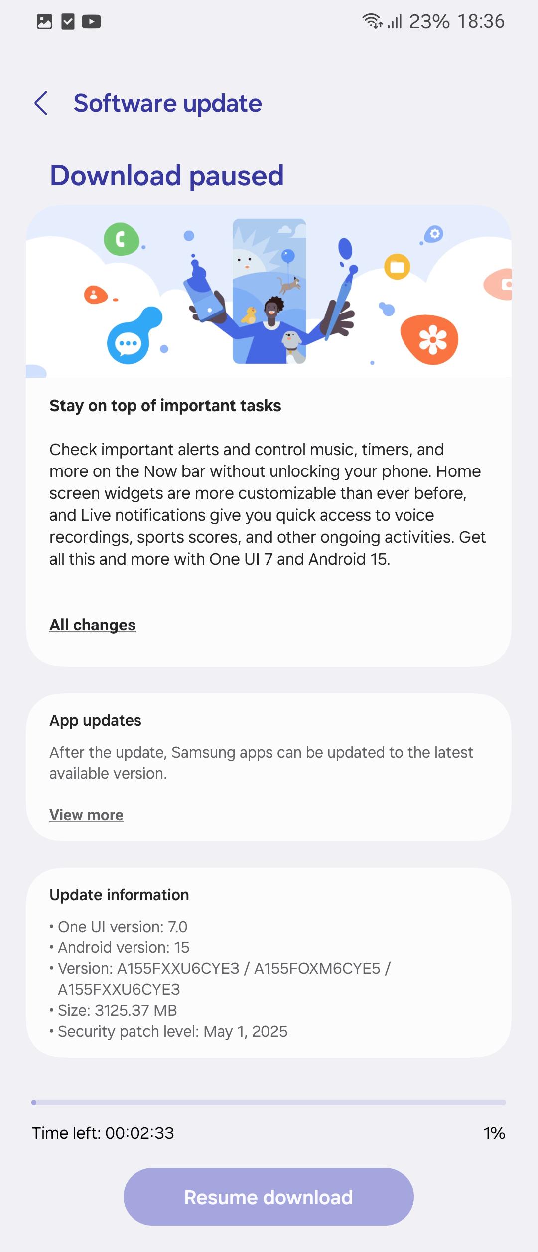 Aggiornamento One UI 7 per Galaxy A15 nei paesi europei e del Caucaso Aggiornamento One UI 7 per Galaxy A15 nei paesi europei e del Caucaso