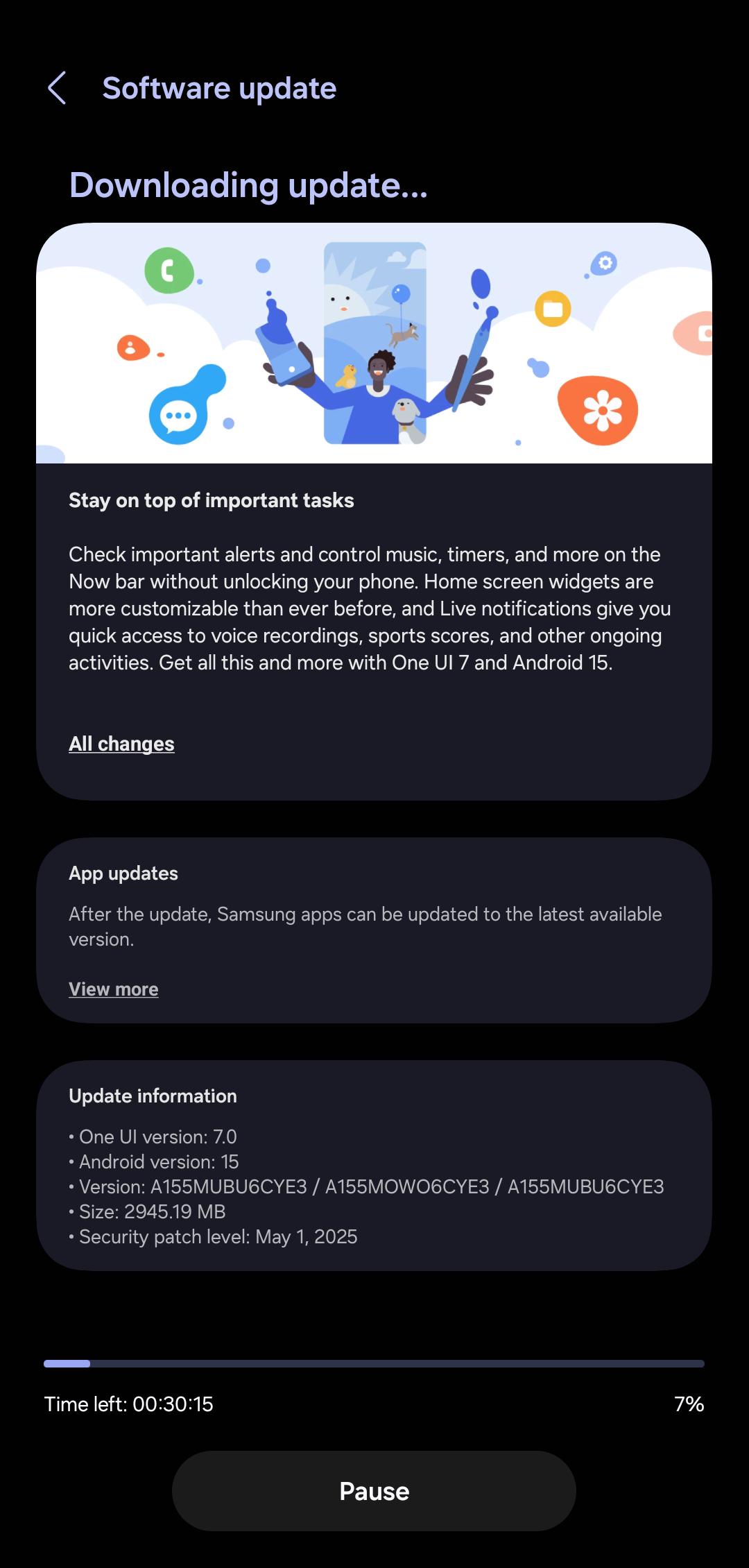 Aggiornamento One UI 7 per Galaxy A15 in Nord America Aggiornamento One UI 7 per Galaxy A15 in Nord America