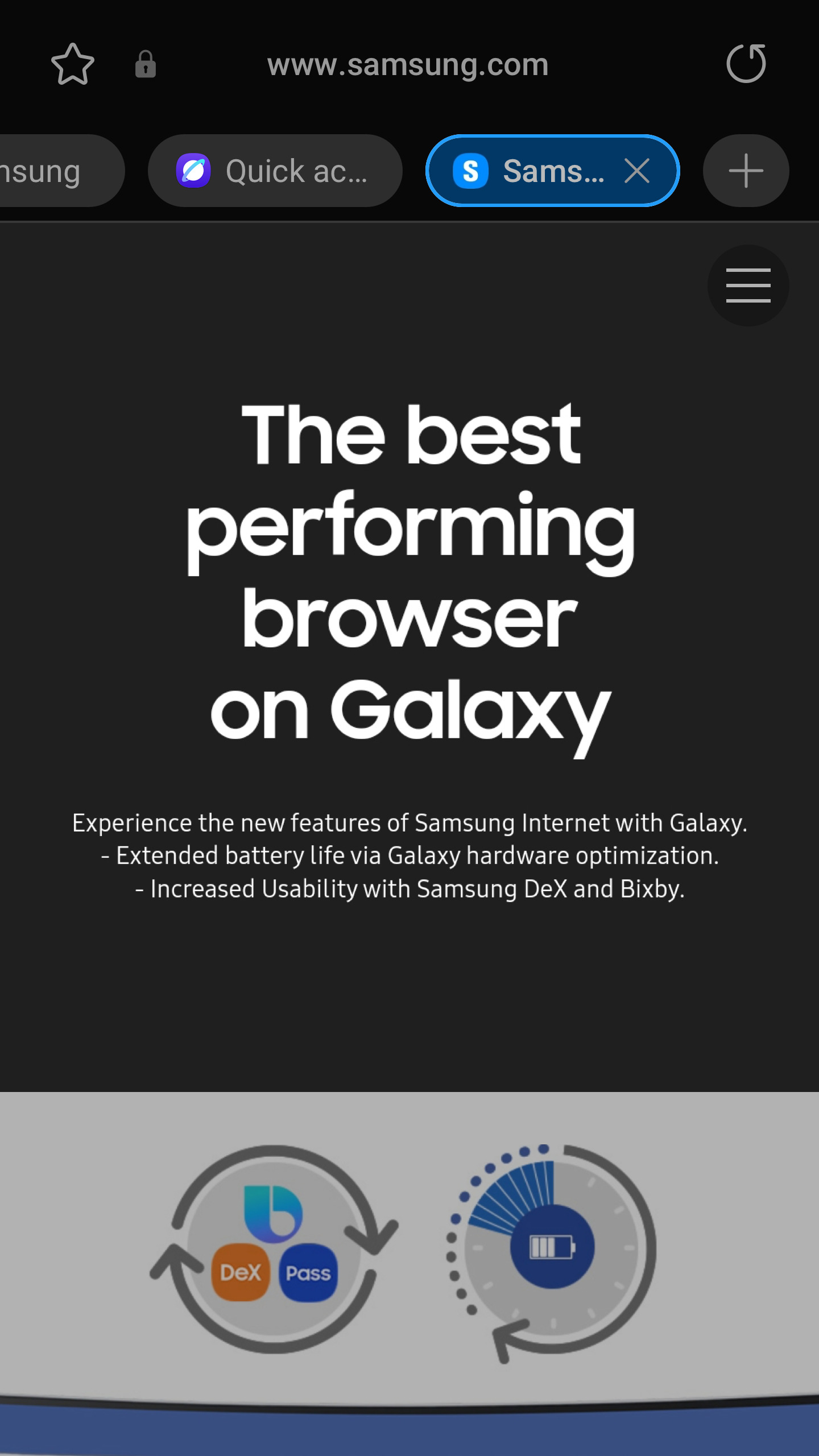 Screenshot del browser Samsung per Galaxy Fold 7 (1) Screenshot del browser Samsung per Galaxy Fold 7 (1)