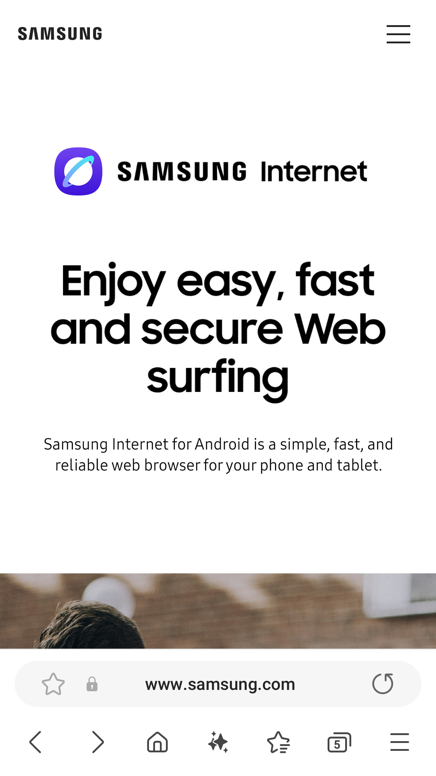 Screenshot del browser Samsung per Galaxy Fold 7 Screenshot del browser Samsung per Galaxy Fold 7