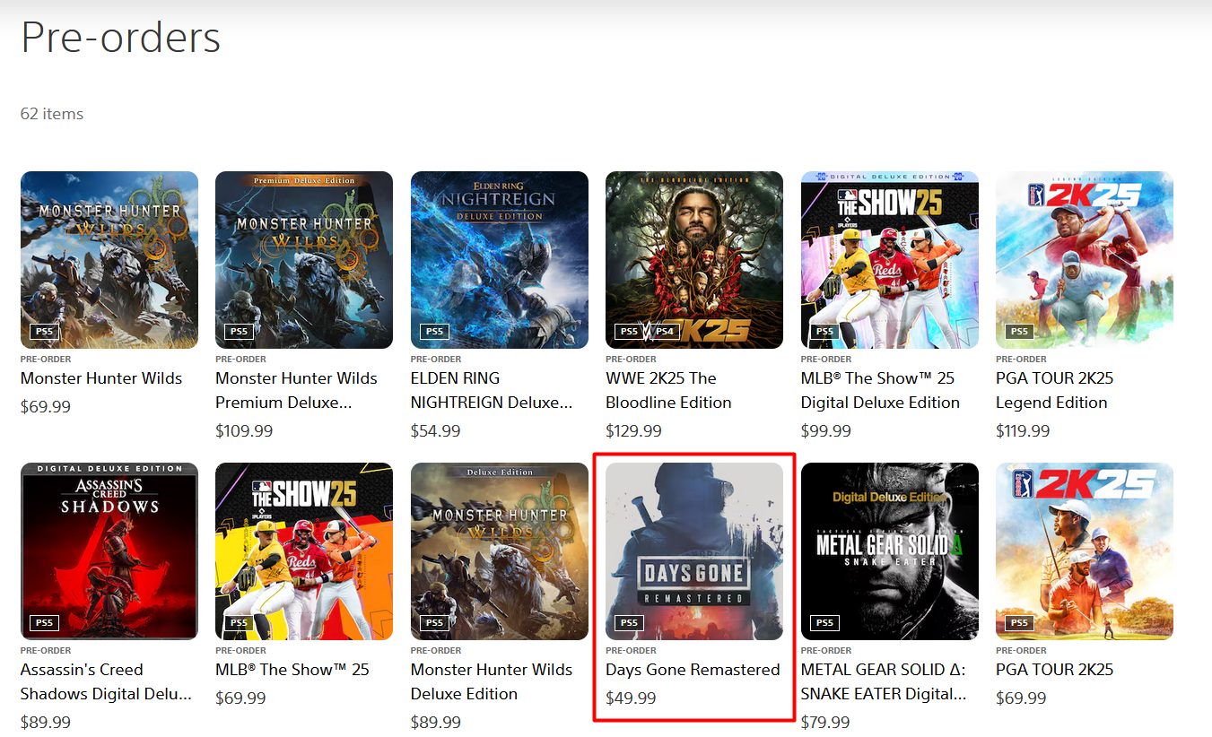 Pre-ordine nel PS Store. Illustrazione: Sony
