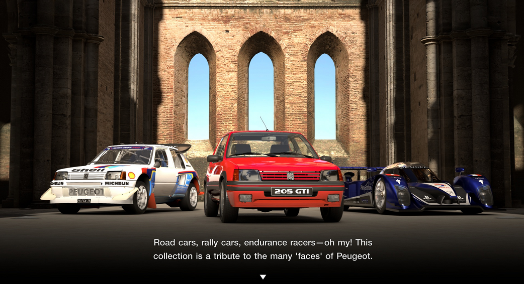 Schermata della nuova collezione Peugeot nel menu Extra