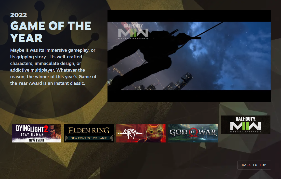 Valve ha presentato tutte le 11 nomination per la cerimonia degli Steam Awards, tra cui: "Gioco dell'anno", "Miglior storia", "Miglior colonna sonora" e altre.-2 Valve ha presentato tutte le 11 nomination per la cerimonia degli Steam Awards, tra cui: "Gioco dell'anno", "Miglior storia", "Miglior colonna sonora" e altre.-2