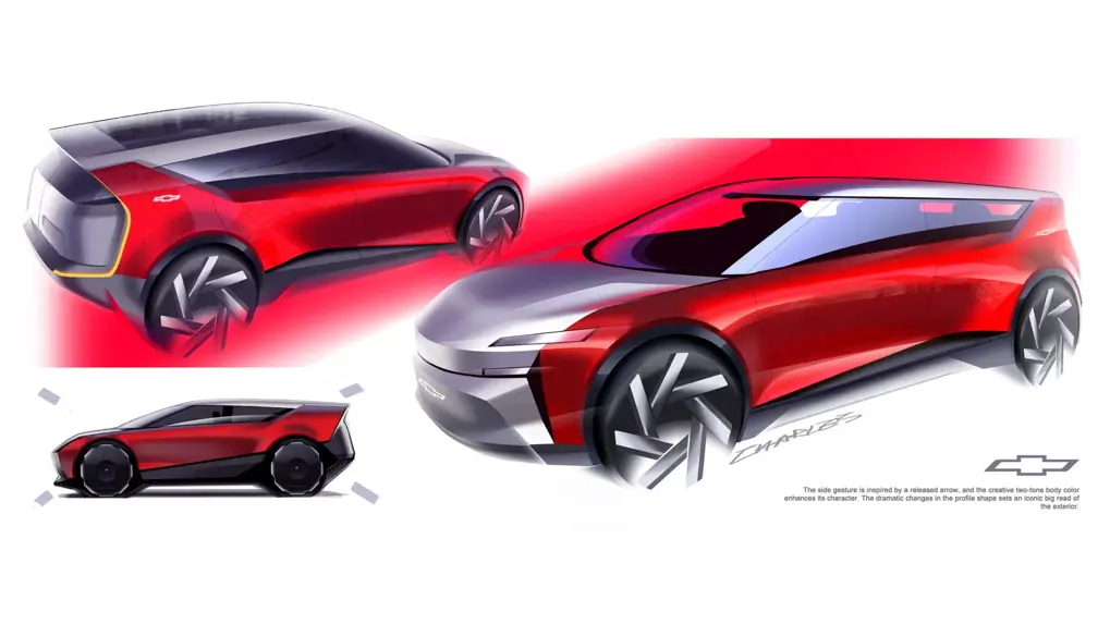 Bozzetti della Chevrolet sporty EV